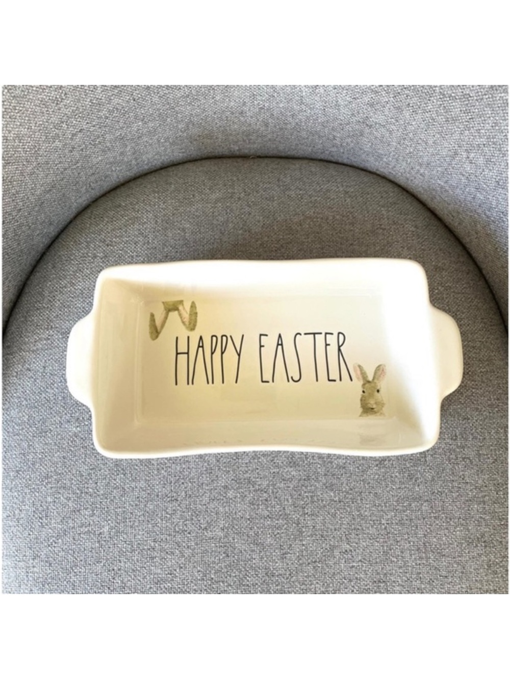Rae Dunn Bunnies Happy Easter Bread Pan Casserole Baking Dish Oven Safe NWOT